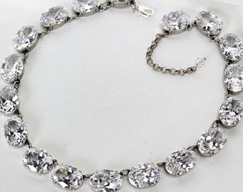 Anna Wintour Crystal Statement Necklace. Vintage Style Jewelry