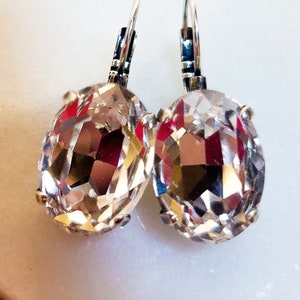 Clear Crystal Lever-Back Earrings