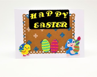 Cartolina di Pasqua - carta stagionale - fatta a mano