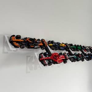 Wall Mounts Compatible With LEGO F1 Speed Champions - Grid Style - Full Set (10 Mounts)