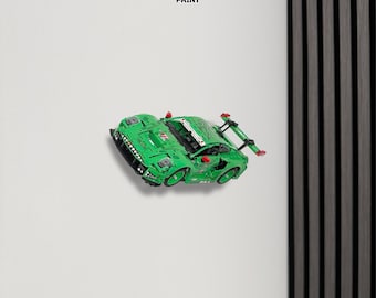 Horizontal Wall Mount for LEGO Technic Porsche 911 GT3 R REXY AO(42224)