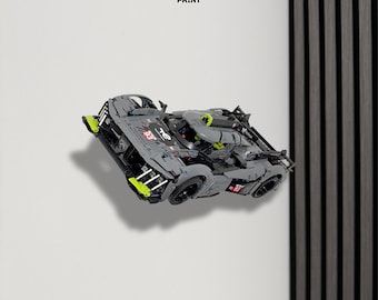 Wall Mount for LEGO Technic Peugeot 9X8 24H Le Mans Hypercar (42156) - Horizontal