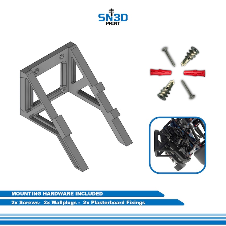 Horizontal Wall Mount for LEGO Technic Redbull Formula 1 Race Car(42206) image 5