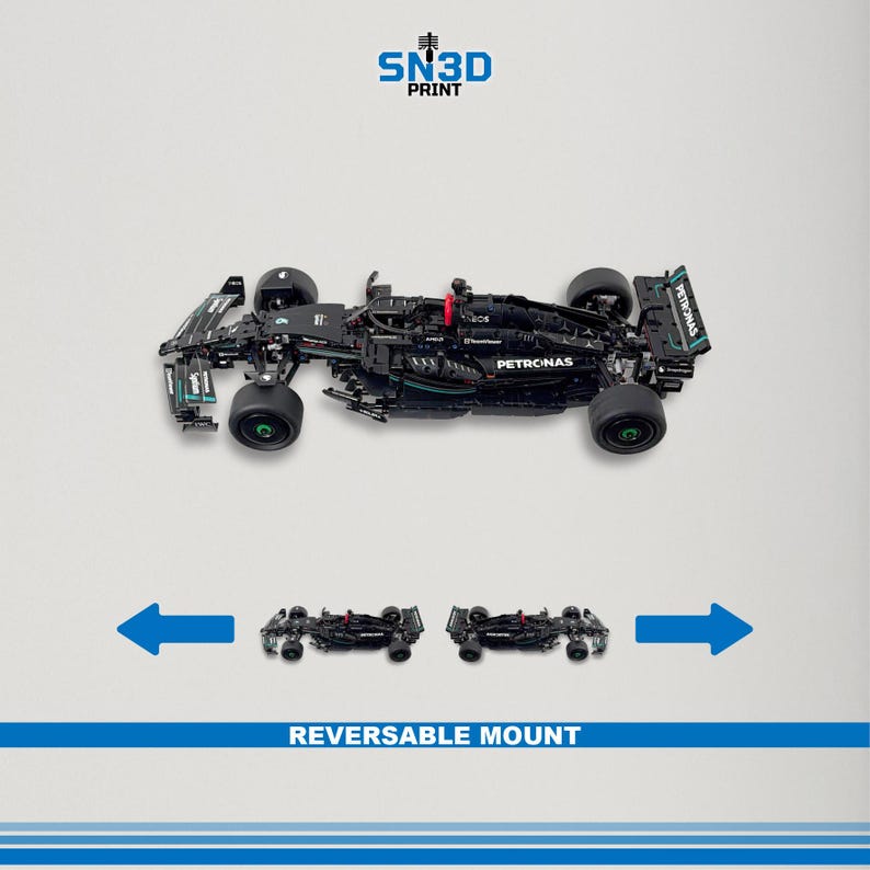 Horizontal Wall Mount for LEGO Technic Mercedes-AMG Formula 1 Race Car(42171) image 6