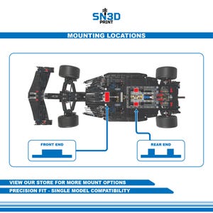 Horizontal Wall Mount for LEGO Technic Redbull Formula 1 Race Car(42206) image 3