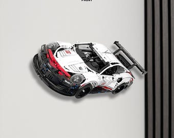 Wall Mount for LEGO Technic Porsche 911 RSR (42096) – Horizontal