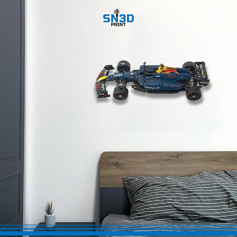 Horizontal Wall Mount for LEGO Technic Redbull Formula 1 Race Car(42206) image 8