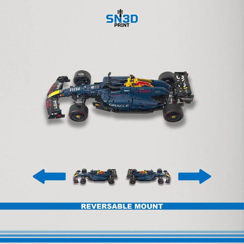 Horizontal Wall Mount for LEGO Technic Redbull Formula 1 Race Car(42206) image 6