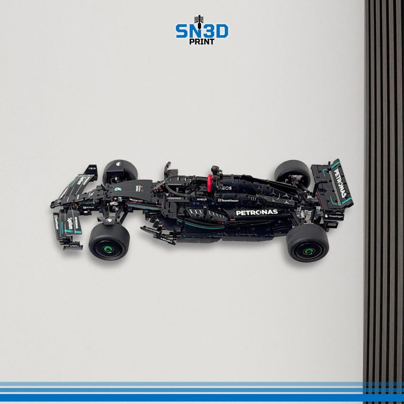Horizontal Wall Mount for LEGO Technic Mercedes-AMG Formula 1 Race Car(42171) image 2