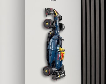 Wall Mount for LEGO Technic Red Bull RB20 F1 Car (42206) – Vertical