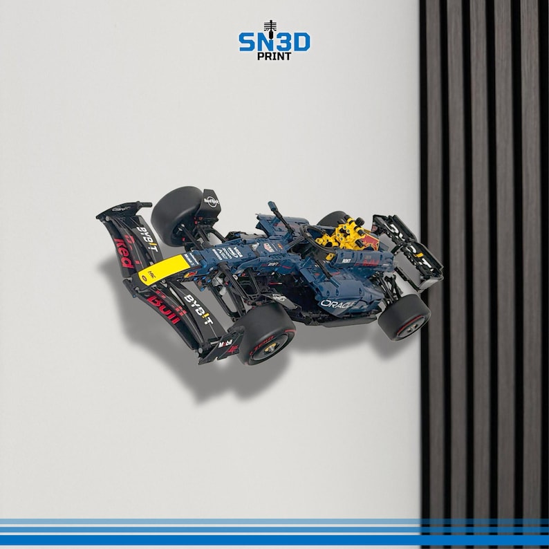 Horizontal Wall Mount for LEGO Technic Redbull Formula 1 Race Car(42206) image 1