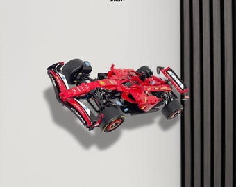 Horizontale muurbevestiging voor LEGO Technic Ferrari Formule 1-raceauto(42207)