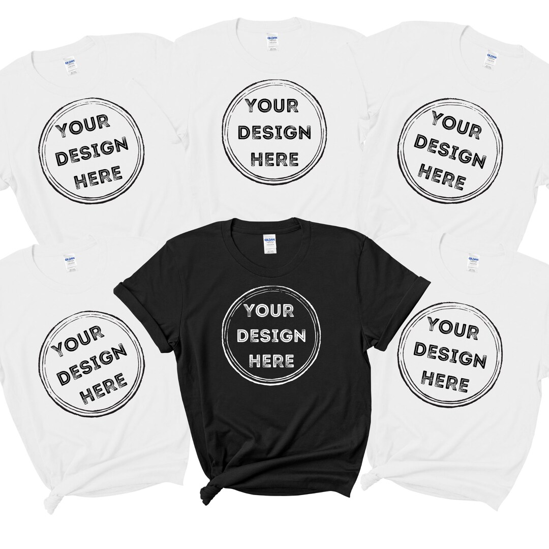 Black White Gildan Group Tshirt Mockup Gildan Soft Style Etsy