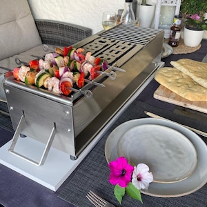 Grillstation / Tischgrill aus Edelstahl