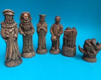 Elizabethan  Latex Rubber Moulds * To Make Your Own Chess Sets