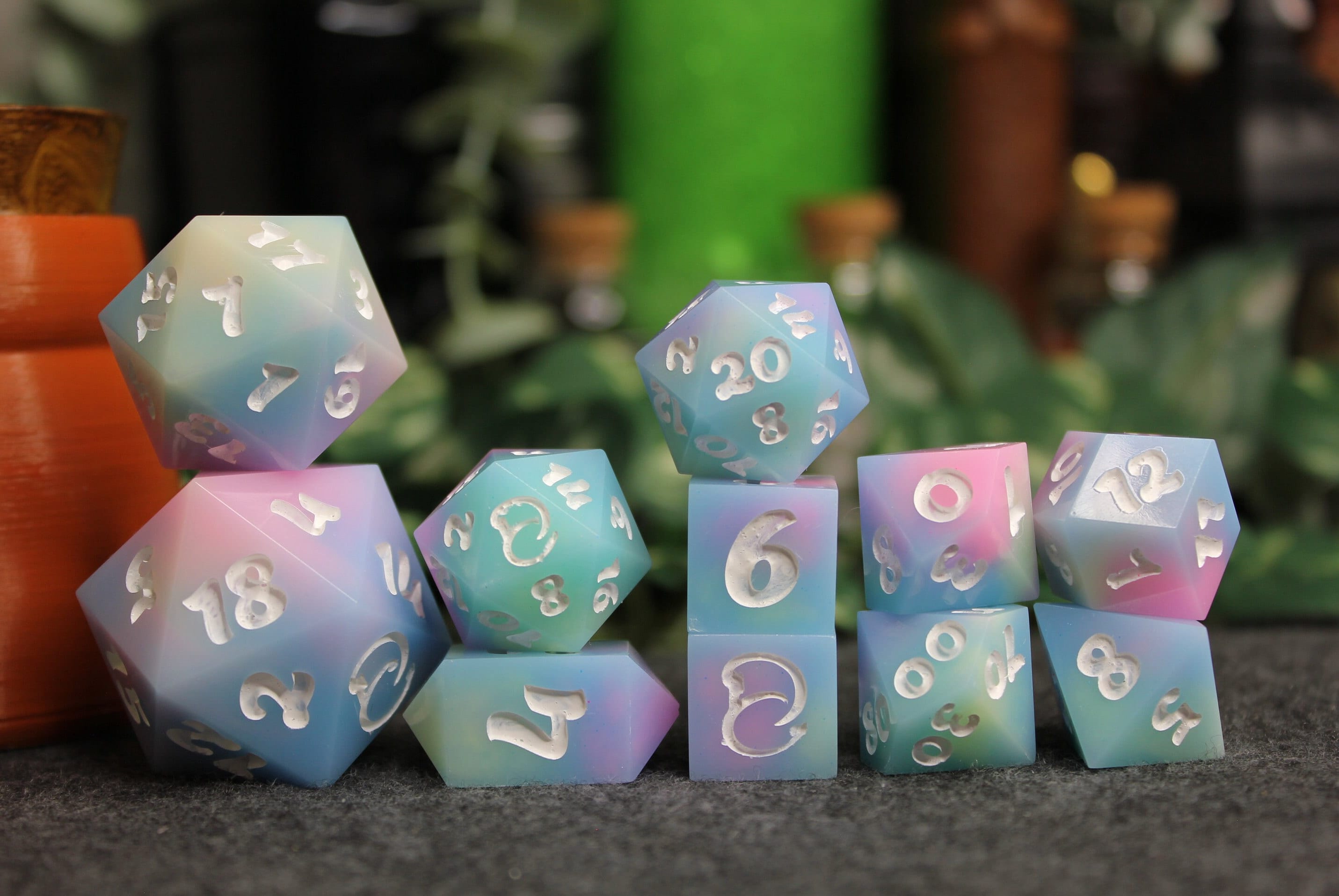 Dice Commission Service, Custom Hand Made Sharp Edge Dice Gift Set