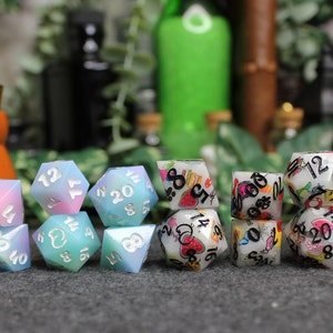 Dice Commission Service, Custom Hand Made Sharp Edge Dice Gift Set, OOAK