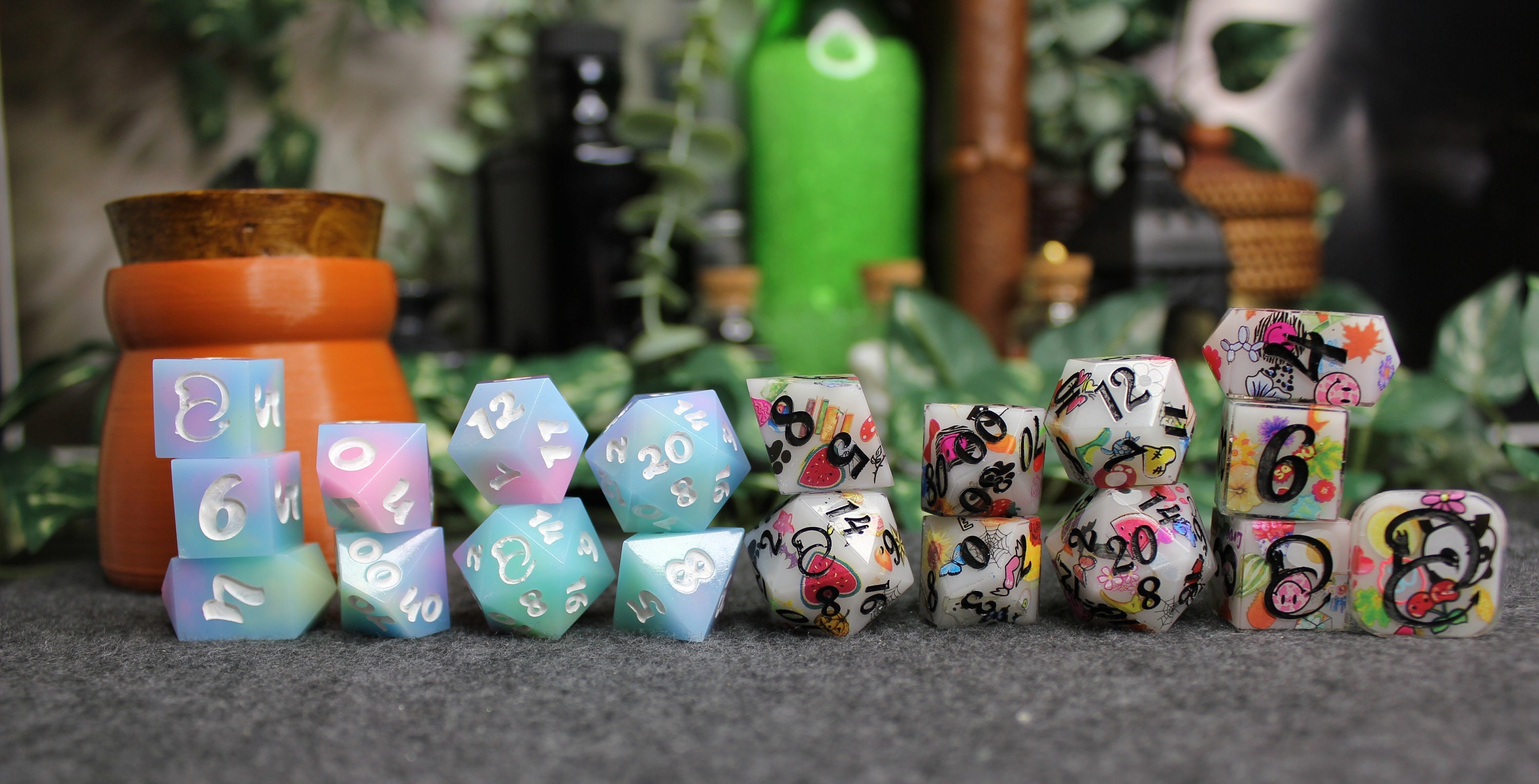 Dice Commission Service, Custom Hand Made Sharp Edge Dice Gift Set