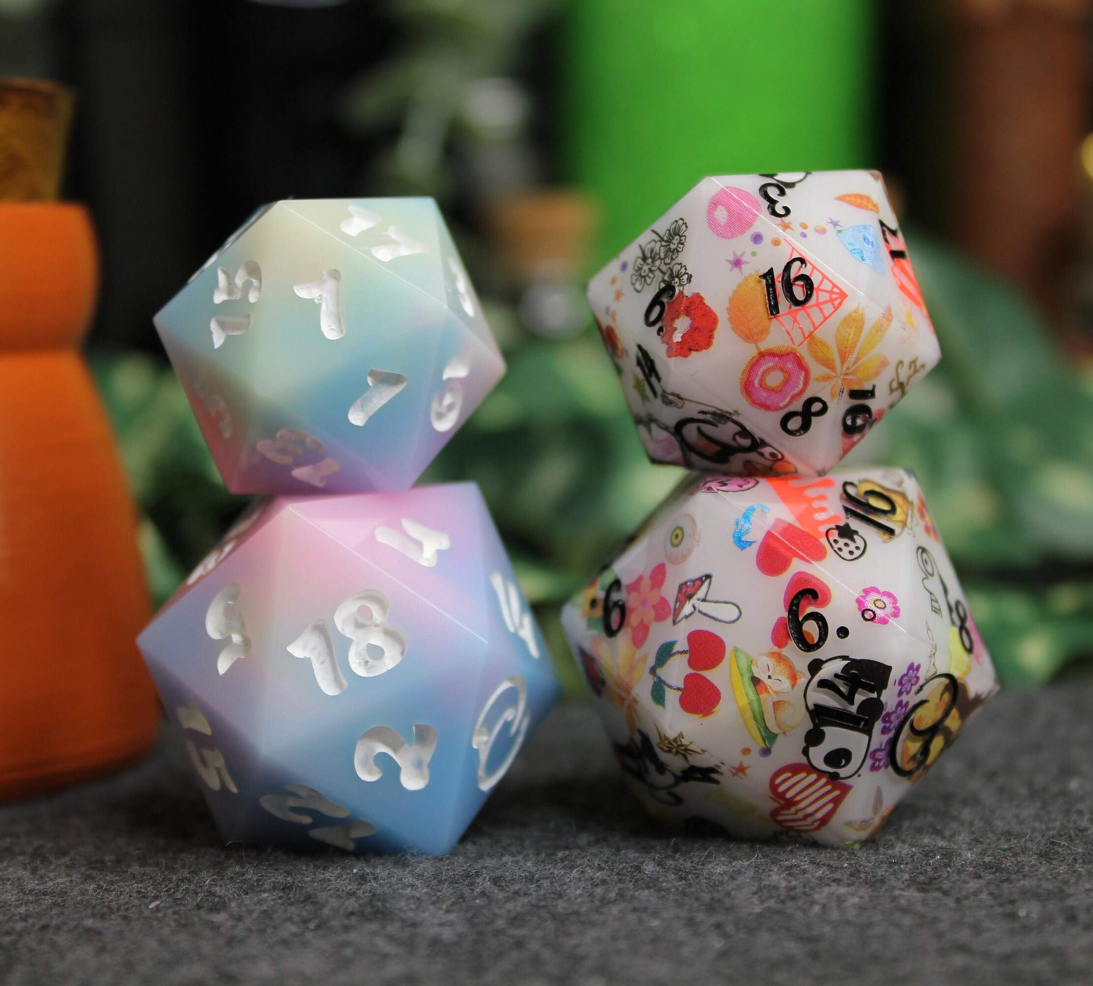 Dice Commission Service, Custom Hand Made Sharp Edge Dice Gift Set