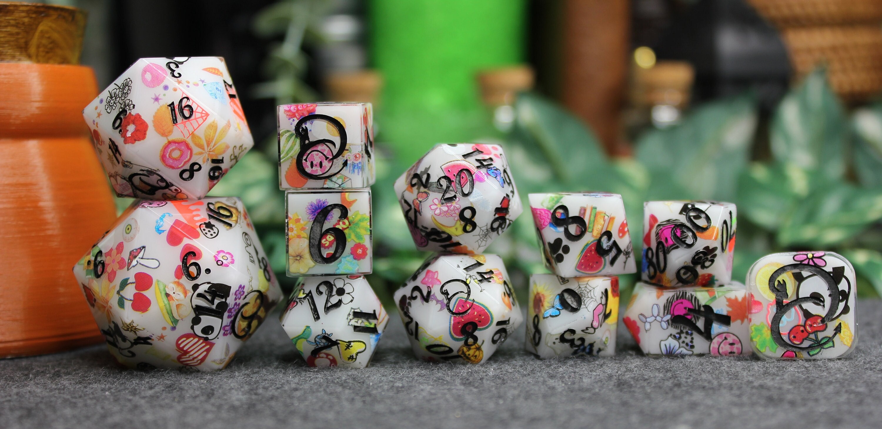 Dice Commission Service, Custom Hand Made Sharp Edge Dice Gift Set