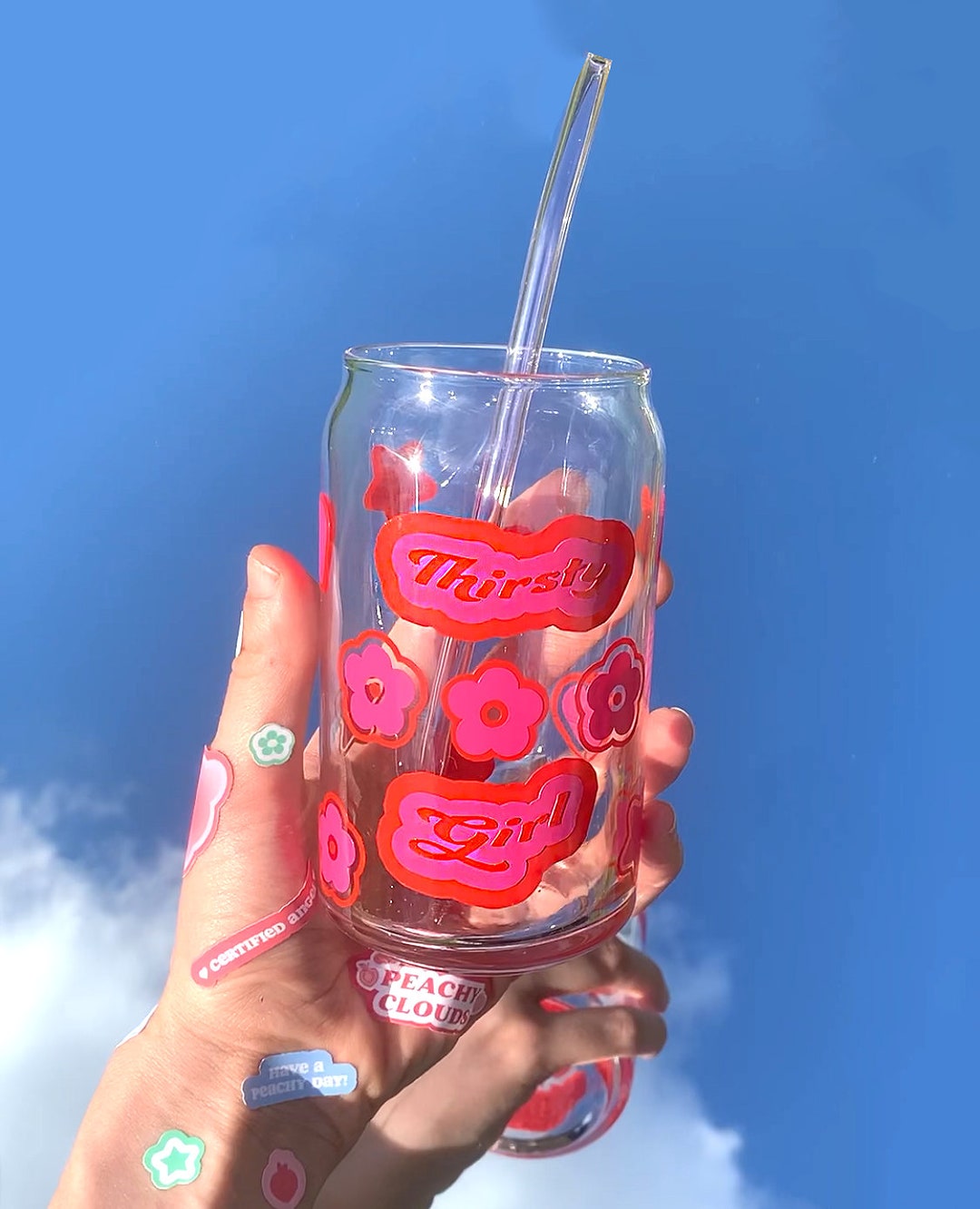 Stay Hydrated Glass Cup Thirsty Glass Can With Straw Retro Etsy stay-hydrated-glass-cup-thirsty-glass-can-with-straw-retro-etsy
