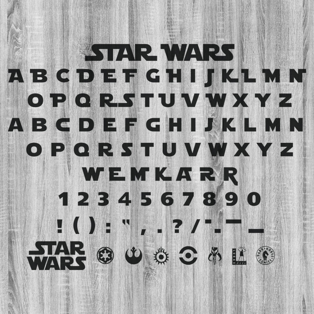 Star Wars Font Svg Star Wars Jedi Alphabet TTF Include Star Etsy