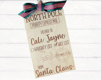 Archivo Glowforge de Navidad - De Santa Laser File - Etiqueta del Polo Norte SVG - Etiqueta de Navidad SVG - Entrega del Polo Norte - archivos svg para Glowforge -