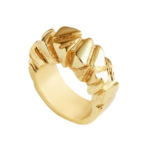 MAMAKOOL Gold Chunky Organic Big Band Ring, Minimalist Heavy Statement, Gold Vermeil High Quality Jewelry image 4