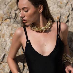 Silver & Gold Neck Chocker | Permanent Necklace | Bijoux Fantasie | Gold Curb Chain
