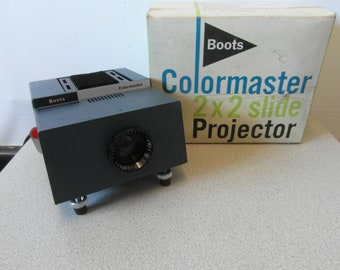 Boots Colormaster 2 x 2" Slide Projector in Original Box - Good Working Order