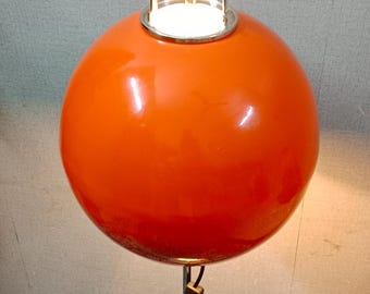 Mid Century Modern Orange Floor Lamp, Brass, Handmade Elegant Decor