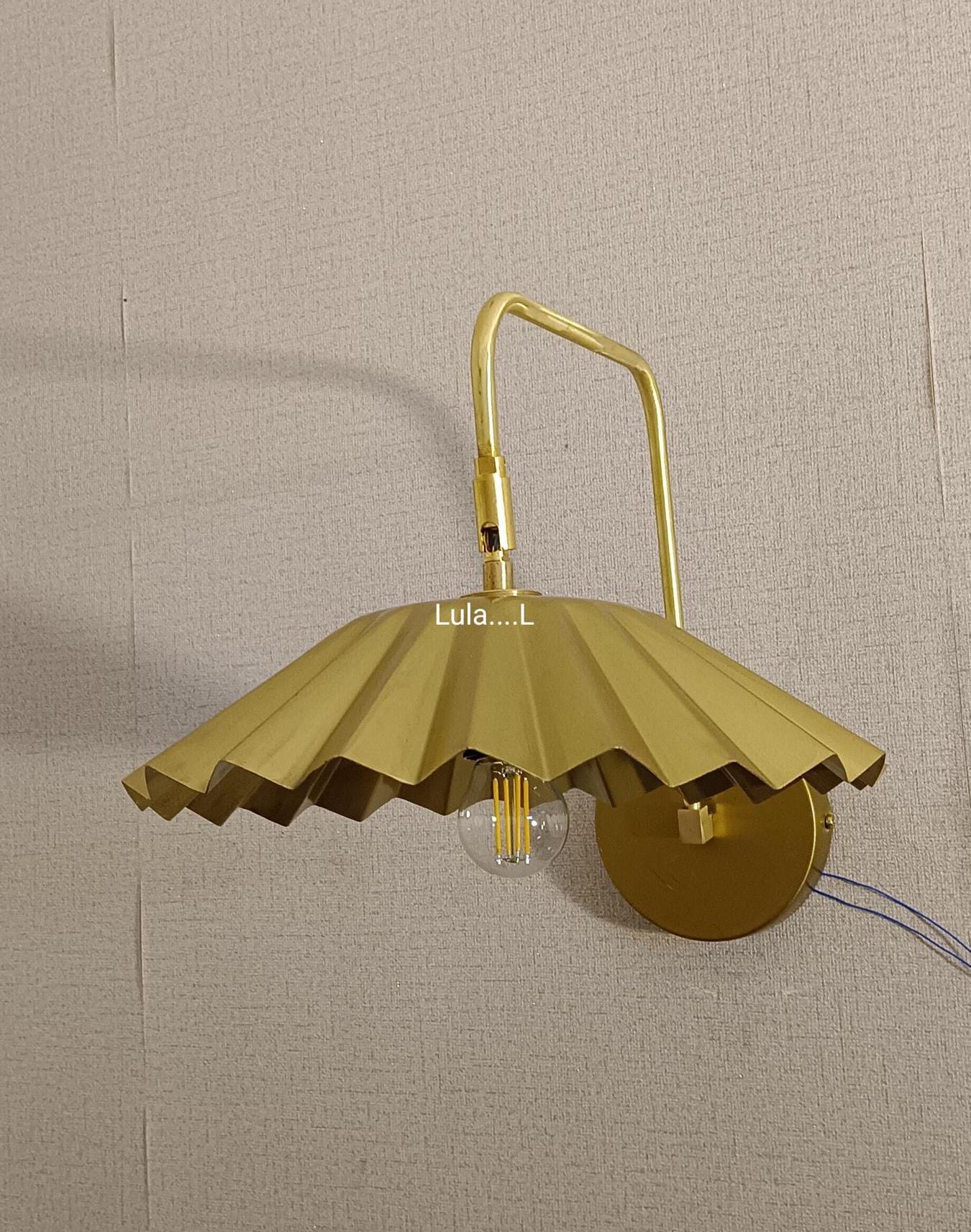 1930's Mid Century Brass Wall Fixture Long Arm Adjustable Light Sconce ...