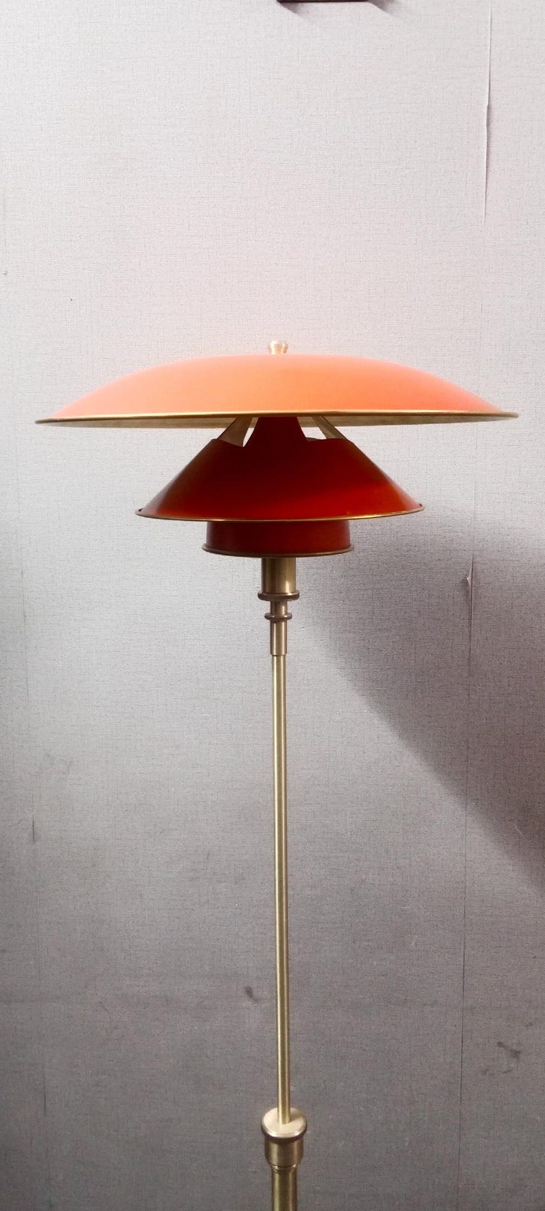 1950s Mid Century Italian Style Floor Lamp: Adjustable Handmade Brass image 14