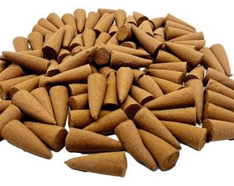 Natural Saffron & Sandalwood Incense Cones-Premium Indian Masala Rolled Cones