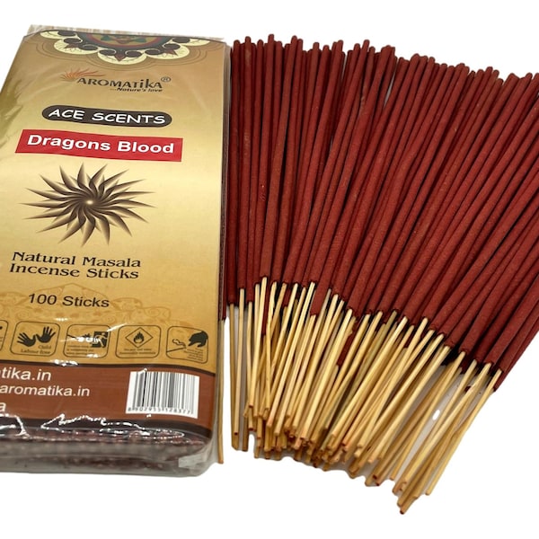 Natural Dragons Blood Incense Sticks-Premium Indian Masala Joss 35 Mins + Per Stick