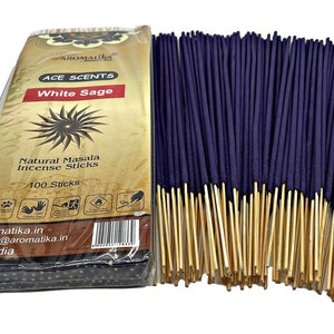 Natural White Sage Incense Sticks-Premium Indian Masala Joss 35 Mins Per Stick image 1