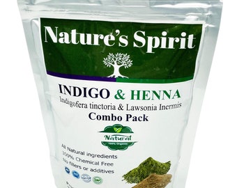 Pure Natural Henna & Indigo Combo Powder- Pack Triple Filtered 100% -For Natural Black Hair Dye-200g-1 Kilo