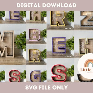 Alphabet Money Box/Drop boxes SVG Cut Files - Digital Download Only