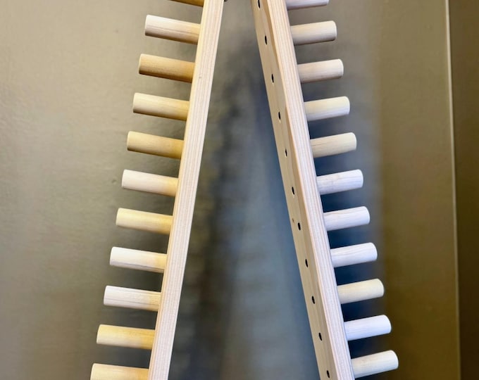 Chunky Hand Knit Blanket Loom (3/4 inch Pegs and Spacing), Finger Knitting Tool, Handmade Wooden, Portable, Jumbo, folding