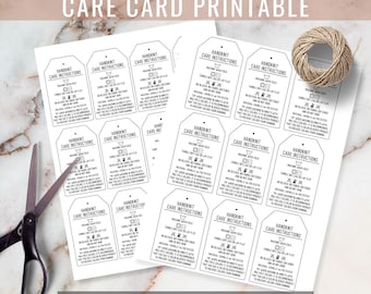 Chunky Knit Blanket Multi-Color Care Card Printable, Hand Knit Wash Instructions Tag Digital Download, Chenille Care Tags, PNG & PDF Files