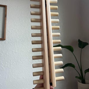 Telar para tejer mantas gruesas a mano, regalo para mamá, esposa, abuela, hija, 7 hilos, hecho a mano, madera, ganchillo, portátil, plegable