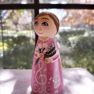 St. Cecilia wooden peg doll