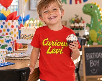 Curious George Toddler Shirt: Personalized Monkey Tee for Birthday or Halloween Costume