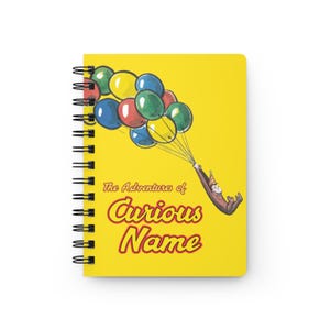 Curious George Custom Spiral Notebook - Ruled Line, Personalized Journal, Unique Diary, Children's School Supplies, Monkey Lover Gift