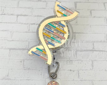 DNA Genetic Counselor Retractable Interchangeable Badge Reel, ID Holder, Medical/Healthcare Worker Badge Reel/Gift