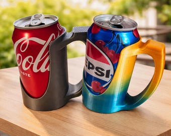 Soporte para latas de 250 ml (8.4 oz fl) y botellas de 0.5 l (16.9 oz fl) para impresión 3D / Accesorios para fiestas, coches y utensilios de cocina | Descarga del archivo STL para impresión 3D