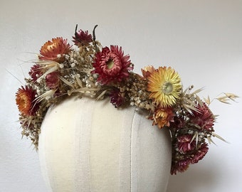 Couronne de fleurs séchées mariage