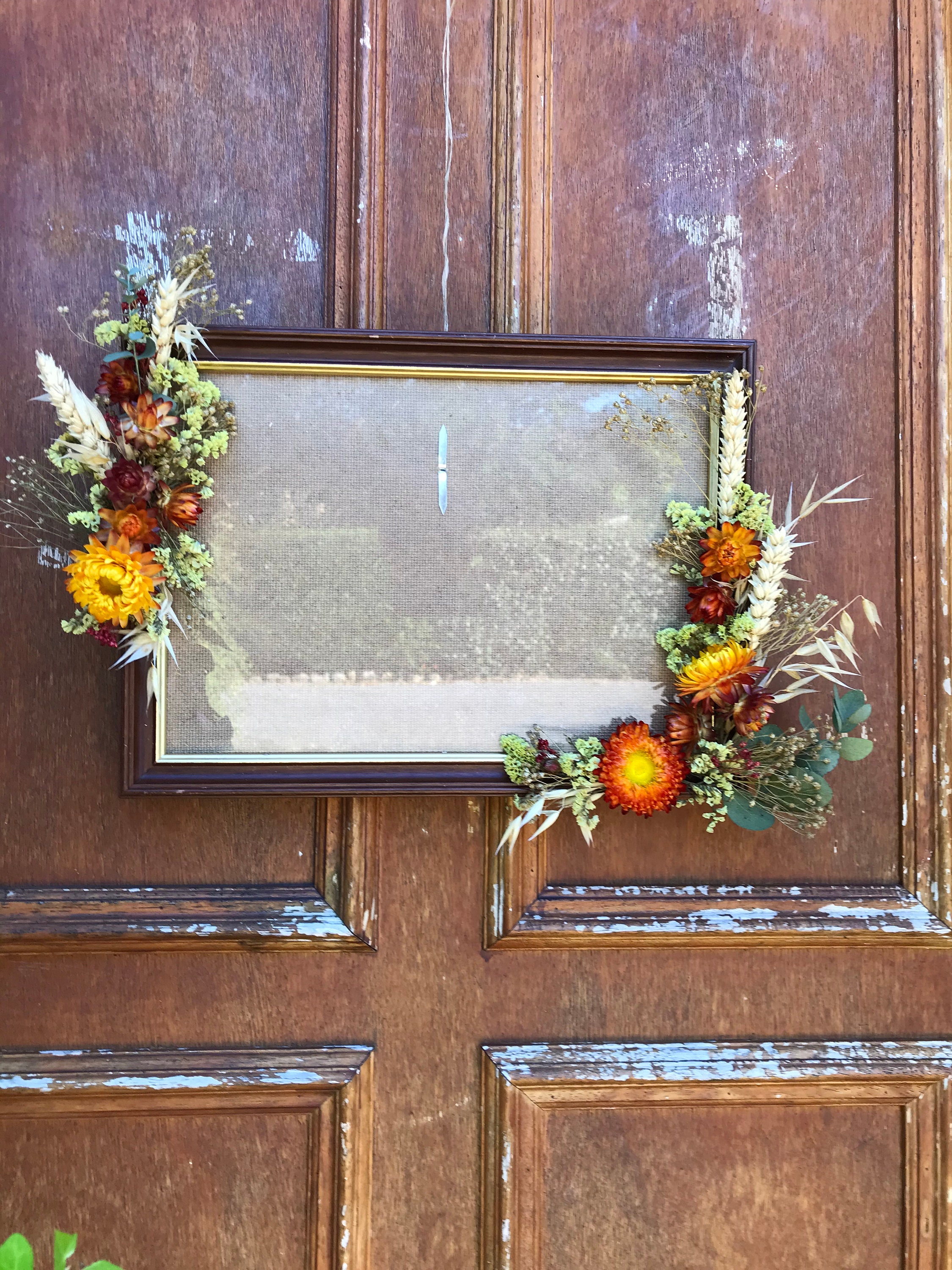 Cadre Photo en Fleurs Séchées Pour Décoration Murale