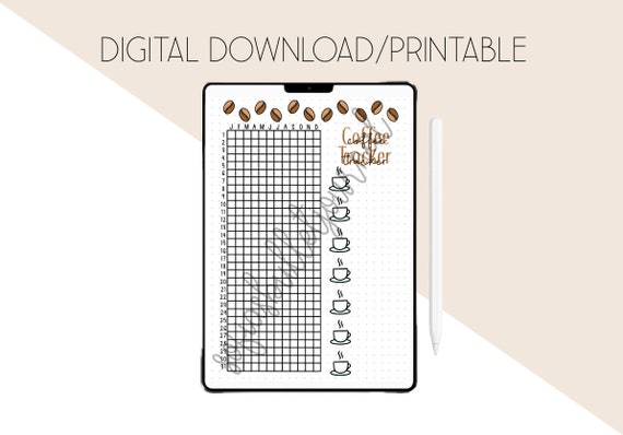 PDF Coffee Tracker | PDF Journal Spreads | Digital Download Journal Spreads  | Journal Pages | Journal Spreads | sofiasjournalshop