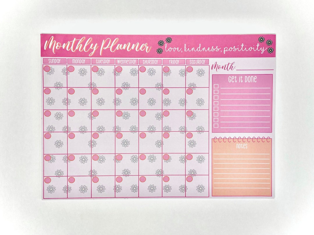 Monthly Planner Notepad A3 Monthly Desk Planner - Etsy